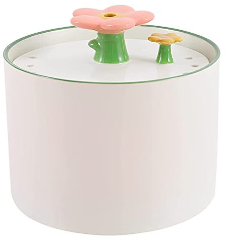 Fuente Automática De Cerámica para Mascotas, Bebedero para Gatos con Bomba Ultrasilenciosa para Gatos, Porcelana Multimascota para Gatos,Rosado,S