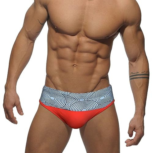 RQPYQF Costume Slip Uomo, Costume Mare Uomo Slip Piscina Costume Nuoto Slip Costume Uomo Swimming Brief Coulisse Regolabile YK95 Taglia M - XXL