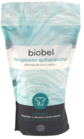 Biobel - Blanqueador Quitamanchas en polvo - 100% Natural – Potencia el detergente, desodorizante y desinfectante - Sin Perfumes ni Alérgenos - Indicado para Todo Tipo de Ropa – 1 kg