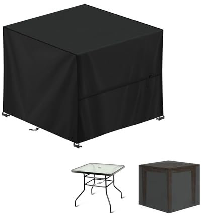 LAMUNI Abdeckhaube Gartenmöbel 80x80x80cm Tisch Abdeckung Gartentisch Wasserdicht Abdeckplanen für Gartenmöbel Plane 420D Oxford Gewebe Schutzhülle für Gartenmöbel, Loungemöbel, Rattanmöbel