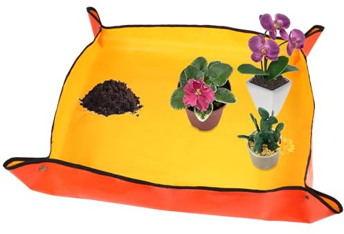 76,2 x 76,2 cm große Pflanzen-Umtopfmatte für Zimmerpflanzen, Blumenerde, faltbar, wasserdicht, Pflanzentablett, tragbare Pflanzmatte, Gartentablett für Zimmerpflanzen (mittelgroß, 76,2 x 76,2 cm,