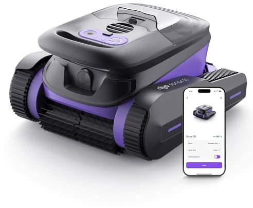 Niya Sonar 50 Robot Aspirapolvere Senza fili per Piscine dai Creatori di Dolphin, per Piscine Fino a 12 Metri di Lunghezza, Spazzola con Pulizia della Linea d'Acqua