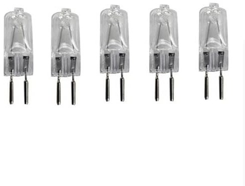 JZLBBC 5 Piezas Bombillas Halógenas G5.3 220V 35W 50W 100W G5.3 Bombilla Halógena Regulable Blanco Cálido G5.3 Bombilla Cápsula Transparente,200W