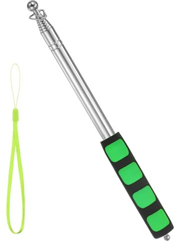 M METERXITY Flag Pole - 6.56 Feet Telescopic Handheld Flagpoles, Tour Guide Portable Flag Pole, Stainless Steel & Handheld, Anti-Slip Grip Apply to Pointer for Teacher/Outdoor/Festival (Green)