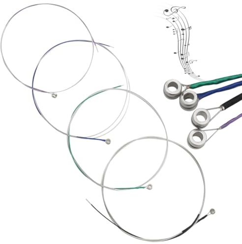 65,6 cm (25,6 Zoll) Musikinstrumentent-Teile, Ersatz für Violasaiten, 2 komplette Sets mit A-D-G-C-Saiten, Edelstahlkern, vernickeltem Kugelkopf und verchromtem Nickel