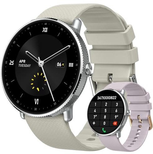 Smartwatch Donna Uomo Orologio Fitness: Bluetooth Chiamata Risposta Vivavoce Impermeabile Digitale Smart Watch Tracker Cardiofrequenzimetro Spo2 Calorie Sportivo Contapassi per Android ios Argento15