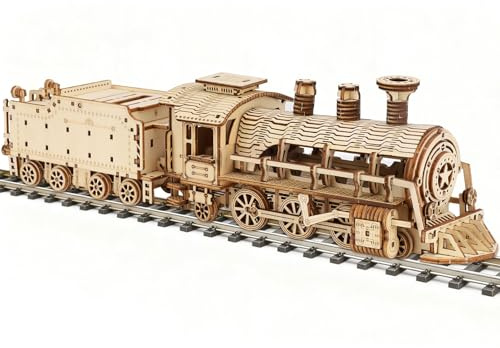 Puzzle 3D Legno Treno, Modellismo da Costruire Adulti, Puzzle 3D Treno Vapore, Fai Da Te Creativo Modellini Regali Natale San Compleanno
