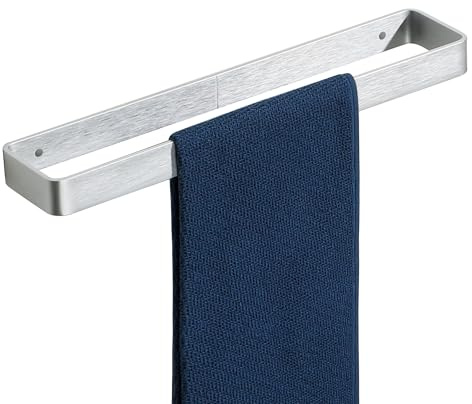 SAYAYO Borstad handdukshållare 40 cm självhäftande handdukshållare väggmonterad kraftig pinne på handhandduksring ingen borrning för badrum kök