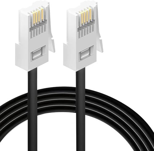 HAWAKA BT Telephone Cable,BT Male to Male Telephone Wire,6P4C Plug Phone Cable for Home & Office (BK-10M)