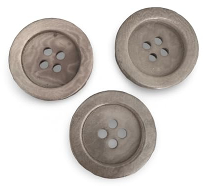 10 Stück beige grau echt Steinnuss Knöpfe 4 Loch in 15 mm, 20 mm oder 22 mm (22mm)