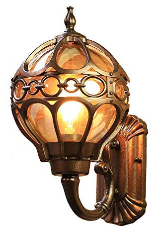 Luce murale Vintage E27 Lampada da Parete con funce murale retrò, Lanterna di Lanterna del Globo Vittoriano, Lampada Classica in Alluminio in Vetro Esterno Lampada Impermeabile Elegante