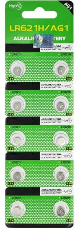 AG1 / LR60 / 164/364 / LR621 Pile Bouton Lot de 10 Piles alcaline 1,5 V