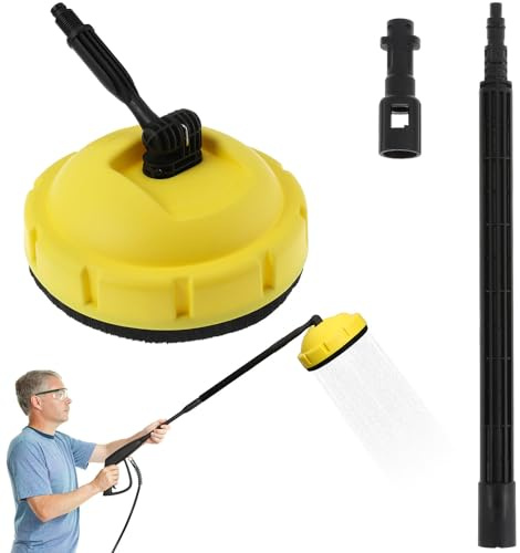 Alasum Hidrolavadora Rotativa de Alta Presión para Automóviles con Boquilla Giratoria Mango Largo y Plástico Resistente Limpiador de Superficies Planas para Patios Garajes y Vehículos