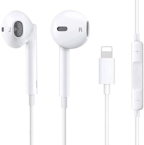 Qi Gxinr Ecouteurs pour iPhone 12,Écouteurs filaires Micro et contrôle du Volume intégrés,Compatible avec iPhone 14/13 Pro/12/12Pro/11/11Pro/X/XS/SE/XR/8Plus/7Plus(Plug and Play, sans Bluetooth)