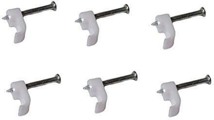 Merriway BH02261 Kabelklemme für Klingeldraht, Weiß, 100 Stück