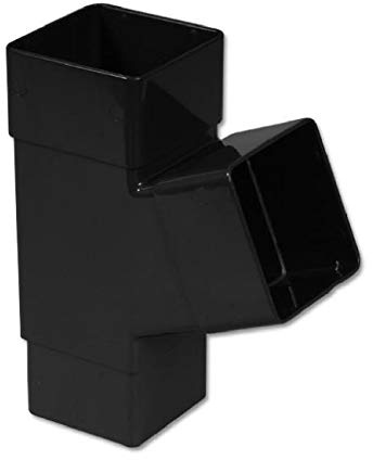 Freeflow Black Square Downpipe Branch Connector, Rain Water Systems