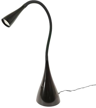 Dapo LED-Tisch-Schreibtisch-Leuchte-Lampe JONAS Kunsstoff schwarz, Höhe:. 53cm, Fuß D:11,5cm, Kopf D: 4cm, inkl. eingebaute LEDS 3,5W, 4-Stufen-Touch-Dimmer, Nachttisch-Schüler-Büro-Leuchte-Lampe