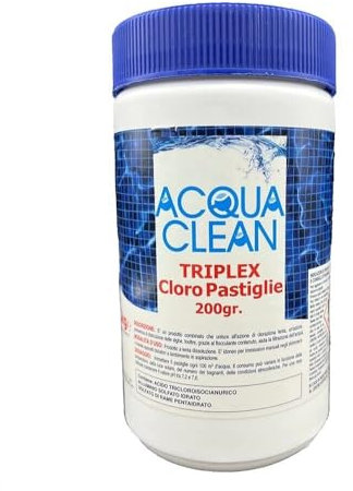Cloro in pastiglie per piscine fuori terra 1 kg Acqua Clean Multifunzione Tripla Azione