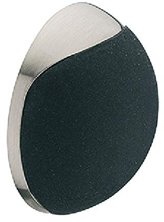 Gedotec Design Wand-Türpuffer Edelstahl Türstopper rund Gummi-Puffer für Wandmontage - H10700 | Gummi: Schwarz | Stopper mit Ø 38 mm | Höhe: 15 mm | 1 Stück - Wandpuffer selbstklebend oder Schrauben