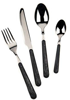 Excelsa Wood Tafelbesteck 24-teilig, Edelstahl Schwarz