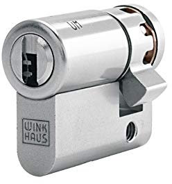 Winkhaus keyTec X-tra Halbzylinder 40-10 mm | Profilzylinder Schließzylinder Türzylinder mit Bohrschutz und Ziehschutz | Patentschutz | inkl. 5 Schlüssel & Sicherungskarte | Einzelschließung