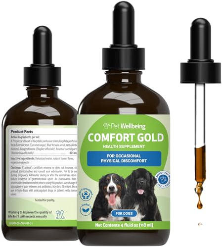 Pet Wellbeing Comfort Gold for Dogs - Physical Comfort & Circulation, 4 oz | NASC Certified & Vet-Formulated Liquid Comfort Supplement with Corydalis & Turmeric for Comfort Support & Healthy Recovery