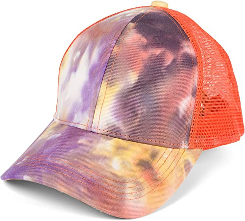 styleBREAKER Damen Ponytail Baseball Cap Batik Mesh Klett | Schlitz für hohen Zopf. Luftiges Netzmaterial hinten, atmungsaktive Baumwolle vorn. Kopfumfang 57-60 cm, 7,5 cm Schirm.