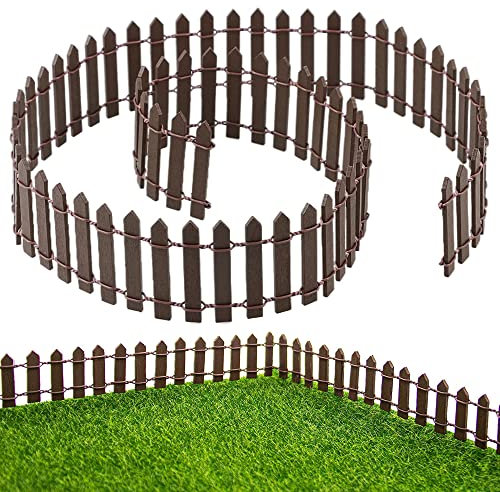 Hju Mini Valla de Jardín Mini Valla para Paisaje Bricolaje Miniatura Jardín Valla Pequeña Valla de Madera Cerca Pequeña Cerca Huerta Valla Miniatura Flexible 90 X 5 Cm, Decoración de Bandeja Bonsai