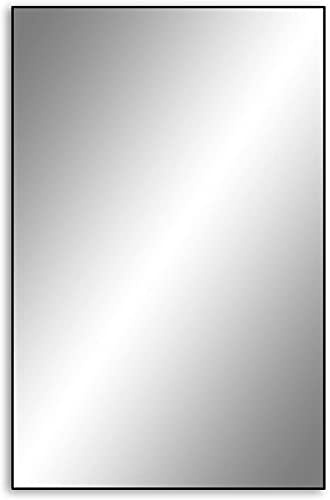 Bilderdepot24 Deko-Wandspiegel Spiegel Badspiegel - Rechteckiger Spiegel mit schwarzem Metallrahmen - modern und stylish I ca. 80x40 cm