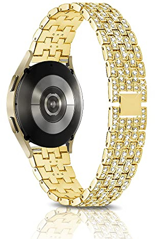 PaceBid 20mm Metall Armband für Samsung Galaxy Watch 7/6/5/4 (40mm 44mm)/FE | für Samsung Galaxy Watch 6 Classic (43mm 47mm)/4 Classic (42mm 46mm), Damen Diamant Bands Armbänder Uhrenarmband