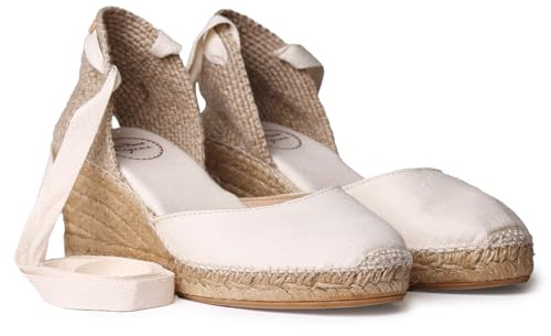 TONI PONS CALONGE Valenciana espadrille för kvinnor, vegansk espadrille av bomullstyg., Rå, 40 EU