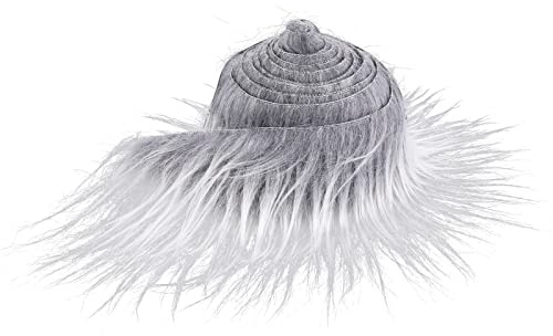 Tessuto in Pelliccia Sintetica di Peluche Strisce Pretagliate 2x60 Pollici Soffice Pelliccia Grigia Artigianale per Barba di Gnomi Capelli di Babbo Natale Costume Fai Da Te Decorazione Natalizia