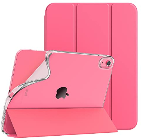 TiMOVO Coque pour iPad A16 11 Pouces/10ème Gén 10,9, Pastèque Rouge | Étui Fine en TPU Souple, Arrière dépoli Translucide, Veille et Réveil Automatiques