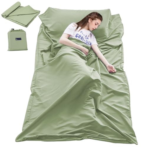 Schlafsack-Innenfutter, Reise-Bettlaken für Hotel, Camping, Reise-Bettlaken für Hotel, leicht, Einzel- und Doppelschlafsack, atmungsaktiv, Reiseschlafsack für Hotels, Erwachsene, kompakte Säcke