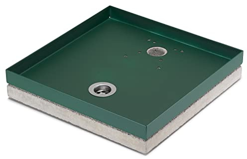 Base Portaciottolo per Fontane 40x40x8 cm in Metallo con Base in Cemento Belfer 42/BSE/10 Verde