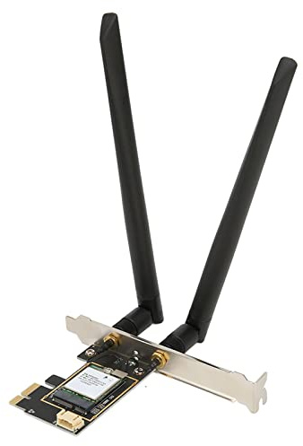 Tarjeta PCIe WiFi 6, Bluetooth 5.2 1800 Mbps Tri Banda Tarjeta Adaptadora de Red Inalámbrica WiFi con 2 Antenas, Tarjeta Inalámbrica WiFi 6 para PC 11 10, Latencia