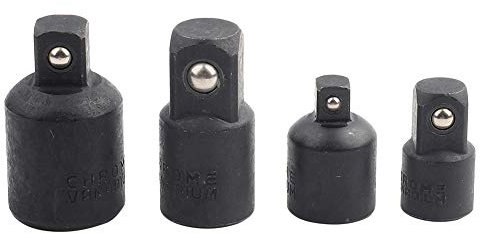 Juego de Adaptador y Reductor de Enchufe de Impacto de 4 Piezas, Juego de Convertidor de Destornillador de Enchufes 1/2 , 3/8, Adaptadores de Llave de Vaso de 1/4 