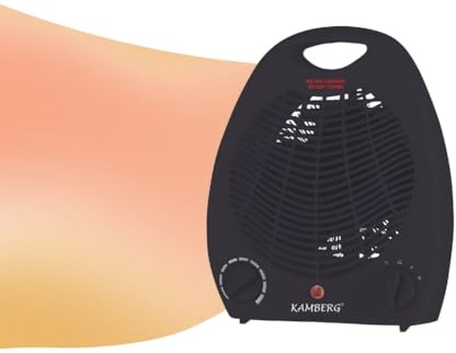 Kamberg - Calentador de ventilador para baño (2000 W), color negro