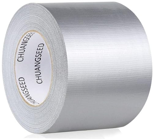CHUANGSEED 1Pack silver Cloth waterproof gaffer grey duct Tape 75mm x 50m adhesive cloth repair tape Heavy Duty for Repairing, Sealing Adhesive Tape