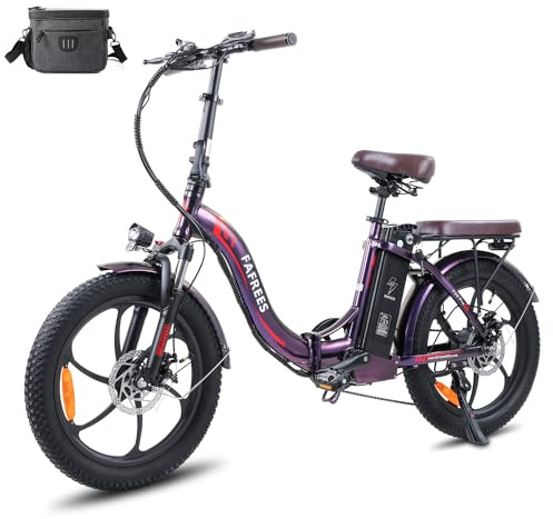 Fafrees E Bike für Herren Damen, 20 Zoll Elektrofahrrad Klapprad Bis 25 km/h mit 36V 18AH Akku und 250 W-Motor, 70-150KM Elektrofahrräder, F20 Pro (Violett)