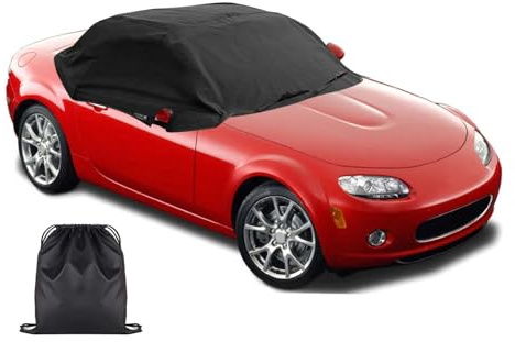Halbgarage für Mazda MX-5 MK4 2015-2024, 420D Oxford wasserdichte Autoabdeckung, UV-Schutz, staubdichte Abdeckung vor Sonne, EIS, Frost und Schnee für 2015-2024 ND, 2018-2024 ND2