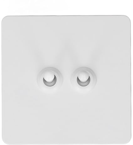 Interruptor de Palanca de Pared de Doble Polo, Panel de Acero Inoxidable con Base de PC Aislada, 2 Bandas, 2 Vías, Minimalista, AC250 V para Uso en el Hogar y la Oficina