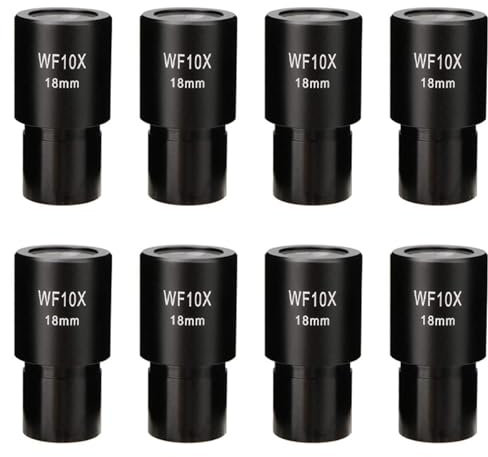 Pyugxab 8 Stücke 10X Mikroskop Okular Weit Optische Linsen Adapter Feld 18Mm Professionelle Okular Linse Standard