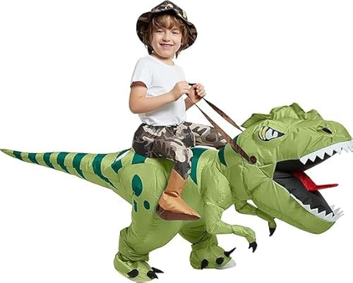 REWIAR Inflatable Dinosaur Costume for Adult - Riding T-Rex Air Blowing up Funny Fancy Dress Party Halloween Costume