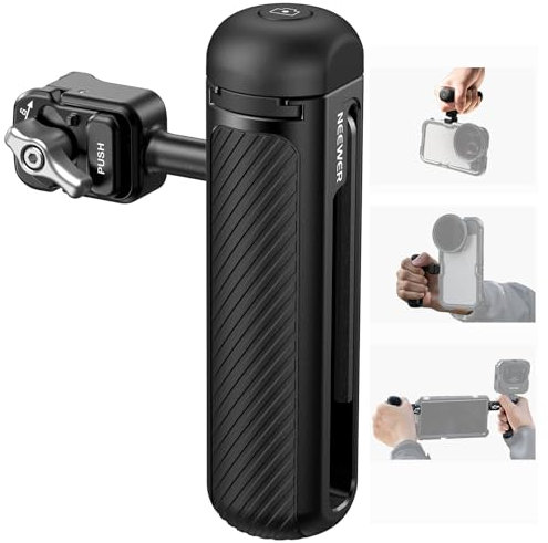 NEEWER PA045E Poignée latérale avec déclencheur à Distance Bluetooth, Pince à dégagement Rapide, Sabot Anti-Froid pour Cage de téléphone 2ème génération pour 15 Pro/15 Pro Max/S24 Ultra