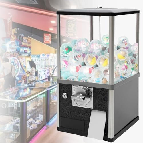 GAYAYAS Distributore Commerciale di Caramelle e Gomme da Masticare, Distributore Automatico di Capsule per Negozi al Dettaglio, Distributore di Palline Rimbalzanti per Capsule Rotonde,Black