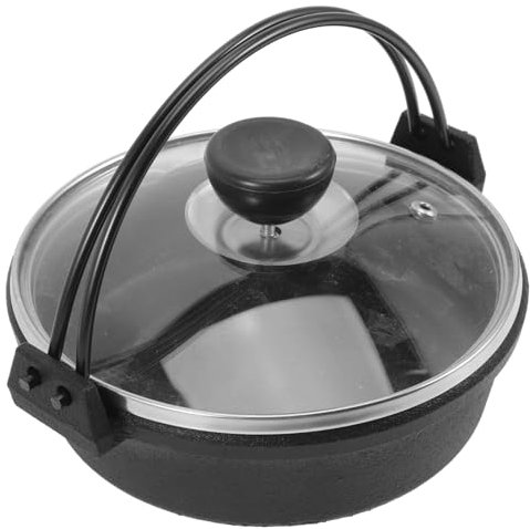 Casserole en Fonte Japonaise Sukiyaki, Pot Haute Température Noir