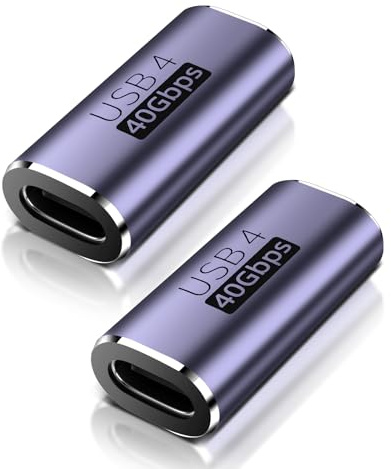 LUIRSAY USB C Kupplung, 2PCS US-B C Female to Female Verbinder 8K@60Hz 40Gbps, USB C Buchse auf C Buchse mit PD100W,Thunderbolt 4/3 Adapter Kompatibel mit iPhone16/15, iPad, MacBook pro