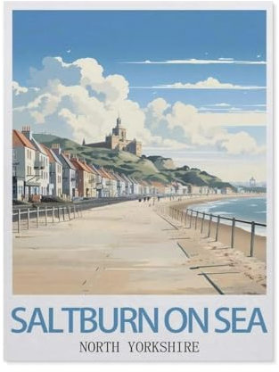 Jigsaw Puzzle 1000 Pieces，Saltburn-on-sea Yorkshire Vintage Travel Poster，Adult Puzzle Kids Puzzle paper Puzzle Toy DIY Kit Home Decor（50x70cm）-AF99