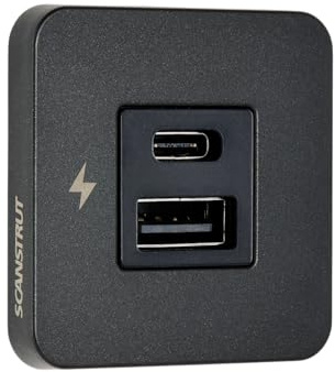 Scanstrut ROKK Tile Chargeur USB – Étanchéité IPX6 10 W sans Fil et USB-A tuile de Charge Rapide | Solution d'alimentation 12/24 V pour Bateaux, Camping-Cars et véhicules Tout-Terrain